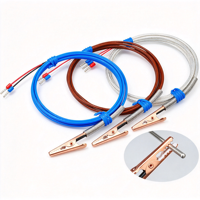 Termokopel Tipe Klem Bahan Tembaga Tipe K Tipe E Tipe J Pt100 Sensor Suhu Panjang Probe 40mm IP68 Port Serial