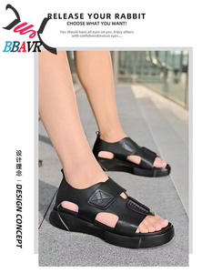 Sandalias de Cuero Genuino para Hombre con Suela de PU de Primera Calidad, Sandalias Deportivas de Verano para Exteriores, Playa y Deportes - Product Image 4