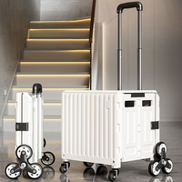 Chariot pliable robuste en plastique avec poignée renforcée, chariot roulant utilitaire pour cuisine, maison, bureau, entrepôt, stockage alimentaire