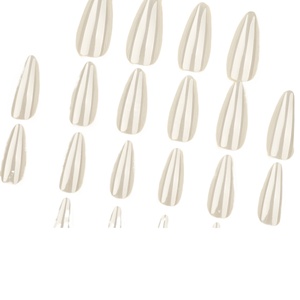 <span class=keywords><strong>Uñas</strong></span> Postizas Sencillas con Recubrimiento Protector, Estilo Europeo y Americano, Color Sólido, Forma Almendrada, Cortas - Product Image 4