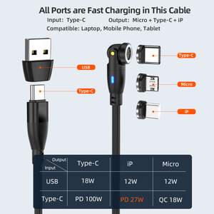 Nuevo <span class=keywords><strong>Cable</strong></span> de Datos <span class=keywords><strong>USB</strong></span> Magnético Tipo C PD60W 6 en 1 con <span class=keywords><strong>Adaptador</strong></span> <span class=keywords><strong>USB</strong></span> de 3 Cabezas para Teléfonos Móviles - Product Image 6