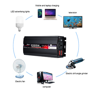 12V 24V 48 60V DC/AC Inverters 2500W Pure Sine Wave Solar Power <b>Converter</b> Dual <b>Voltage</b> Display Home Power - Product Image 3