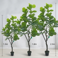 OH ARTS Ficus Lyrata Artificiel Grand Format à Toucher Réel, Multi-Tiges, Plante en Pot de Luxe pour Décoration d'Hôtel
