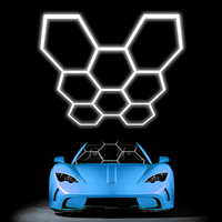 Plafonniers LED hexagonaux en nid d'abeille personnalisables et à intensité variable pour garage et atelier, AC 85-265V IP55 672W