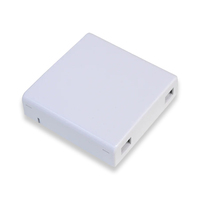 Panel Dinding FTTH 2 Port Fiber Optik 86x86mm, Putih PC Tahan Api, Anti-Korosi, Anti-Kuning