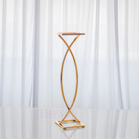 Décoration de table de mariage élégante et moderne, support en fer doré, vases à fleurs, nouvelle arrivée, centre de table simple