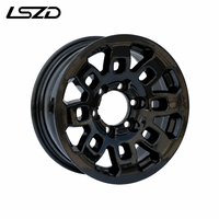 Jantes tout-terrain LSZD 17x8 17x9 6x5.5 Noir mat, compatibles avec Toyota Tacoma 4Runner Hilux Fortuner FJ Cruiser Lexus GX460 Fortuner
