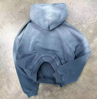 2026 Veste pull-over pour homme personnalisée, style streetwear, brodée, en polaire épaisse, coupe oversize et carrée, effet vintage délavé à l'acide, 400 100%