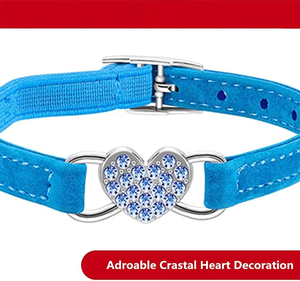 Collar para Gato NiBao de Alta Calidad con Corazón Brillante, Ajustable, con Correa de Seguridad y Cascabel - Product Image 3