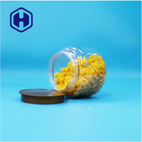 Pot rond en plastique transparent PET à large ouverture avec couvercle brun, sans BPA, étanche, pour collations, aliments pour bébés, qualité alimentaire