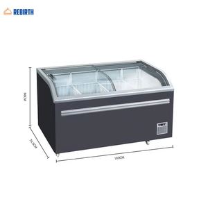 Congélateur commercial combiné pour supermarché, vitrine réfrigérée avec porte vitrée, équipement de congélation pour îlot de glace - Product Image 4