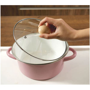 Panela de Metal Esmaltada Vermelha Daile Melhor Preço 24cm 4L Compatível com Gás e Indução Panela Ecológica para Cozinha - Product Image 2