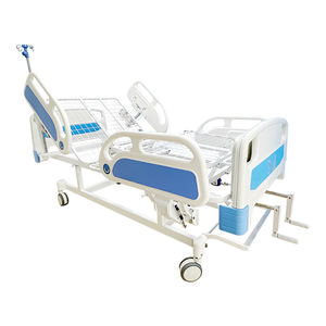 Lit d'hôpital à manivelle à deux fonctions certifié ISO pour soins à domicile Lit médical pour patients en acier ABS plastique - Product Image 1