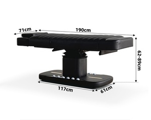 Table de massage électrique professionnelle, robuste (320 kg), avec commande au pied et éclairage LED, fauteuil de spa facial réglable - Product Image 6