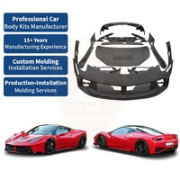 Kit de carrosserie en fibre de verre de style PD pour Ferrari 458 Italia Speciale Spider Moteur Capot Pare-chocs avant Arrière Assemblage Sideskirt Car Bodykit