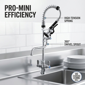 ก๊อกน้ำห้องครัวแบบดึงลงได้พร้อมสายฉีดพ่น ติดตั้งบนเคาน์เตอร์ - Product Image 2