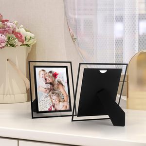 Cadre photo en verre design avec support réglable pour affichage portrait ou paysage, compatible avec diverses tailles de photos - Product Image 4