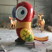 Escultura de coruja de fibra de vidro para venda, escultura de coruja do hotel acolhedora para decoração de desenho animado animal