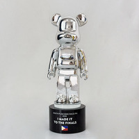 Trofeo de Resina Personalizado de Oso Violento en Oro, Plata y Cobre, Modelo MH-J0518, Regalos de Arte Popular
