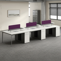 Poste de travail modulaire extensible en bois, moderne et simple, avec meuble mobile pour espace de bureau ouvert d'entreprise