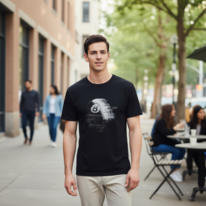 Camiseta Death Eight Ball negra unisex para adultos talla mediana - Product Image 3