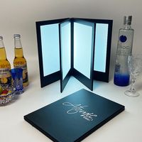 Rechargeable LED rétro-éclairé A4 Menu livre couverture Double page Table tente affichage signe support pour Restaurant Snack Bar nouveauté cadeaux
