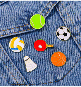 Sport Pin Cartoon Soccer Basketball <b>Badminton</b> Sports Badge Creative Games Brooch For Gifts For Backbag For Pencil Case - Product Image 5