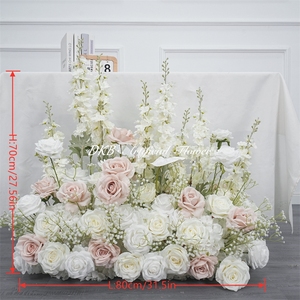 Realistic <b>Artificial</b> Silk Aisle <b>Flowers</b> for Wedding Christmas Graduation Valentine's Day-Handmade Customizable Size Floor Decor - Product Image 2