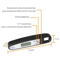 Numérique Thermomètre Alimentaire À Lecture Instantanée Thermomètre à Viande Avec ÉCRAN LCD Rétro-Éclairé Pour La Cuisson AU BARBECUE
