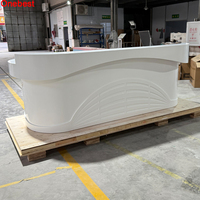 Boulangerie Comptoir de bar Design d'intérieur Lumière LED moderne Surface solide Présentoir de comptoir personnalisé à guichet unique