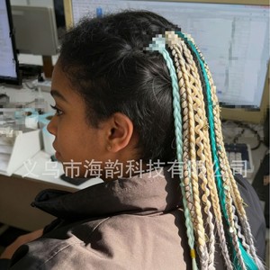 Faux Locs Crochet Hair Wig With <b>Worm</b> Like Curls Ponytail Style For Daily Use - Product Image 5