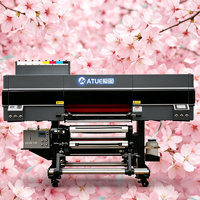 Impresora UV DTF ATUE de 60 cm A1, rollo de 24 pulgadas, 4 piezas I3200U1 CMYKW con barniz, nueva impresora A4 para industrias minoristas, inyección de tinta automática