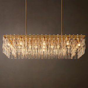 Lustre d'escalier RHOEM Marignan, lustre rectangulaire pour salon, villa, lustre haut de gamme, éclairage de luxe, décoration de la maison - Product Image 1
