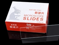 Slide mikroskop polos 7101 transparansi tinggi | 50 buah/box, kaca kelas Lab