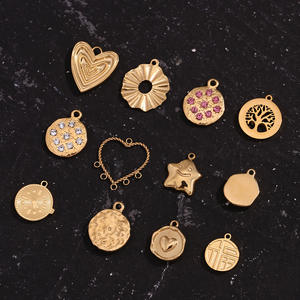 Liontin minimalis berlapis emas baja tahan karat, kalung hiasan gantung lingkaran cantik berlapis emas perhiasan trendi untuk wanita - Product Image 6