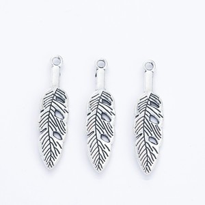 Pendentif ajouré en forme de plume, en alliage d'argent antique, à boucle unique, pour franges de attrape-rêves bohèmes - Product Image 3