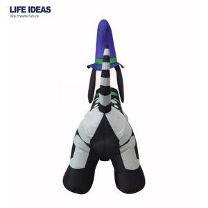 Décorations gonflables d'Halloween de 1,5 m : Chiot squelette Teckel gonflable avec LED intégrées et <span class=keywords><strong>citrouille</strong></span> gonflable pour la décoration d'Halloween - Product Image 4