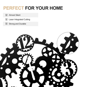 Bán Buôn Cổ Điển Bánh Có Hình Dạng Kim Loại Đồng Hồ Treo Tường Không Thường Xuyên Tùy Chỉnh Tường Nghệ Thuật Đồng Hồ Cho Trang Trí Nội Thất - Product Image 6