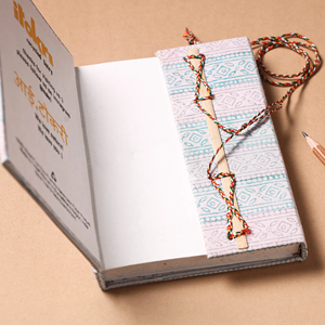 Sustainable Handmade Paper Notebook with Fabric Cover & Thread Lock <b>Writing</b> & Sketch <b>Journal</b> - Product Image 2
