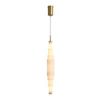 Suspension linéaire moderne de luxe en marbre alabastre motif flocon de neige, hauteur réglable, CRI élevé, pour cuisine, salle à manger, bar