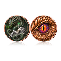 Pièces de monnaie commémoratives en cuivre fin de 1 once, style vintage, avec motifs Dragon et Mythe de la Beauté, vente en gros