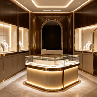 Maßgefertigtes LED-Schmuck-Display-Set mit Schaufensterpuppen-Halskettenständer und Behälter für Boutique-Ladengeschäfte