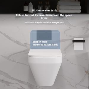 Sanitaire Salle de bain de luxe Céramique <span class=keywords><strong>Noir</strong></span> Carré Toilette suspendue au mur Toilette suspendue <span class=keywords><strong>rectangulaire</strong></span> - Product Image 4