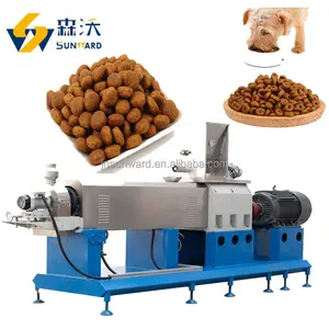 2023 Updated Jinan Sunward factory supplier Pet food cat food pellet machine Floating or Sinking fish feed double screw extruder