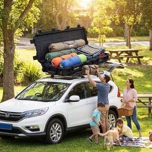 Boîte <span class=keywords><strong>de</strong></span> <span class=keywords><strong>toit</strong></span> robuste pour Jeep Wrangler 400L, boîte à bagages universelle pour le camping et les voyages tout-terrain - Product Image 1