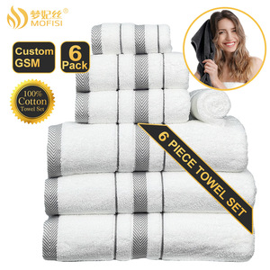 <b>Bath</b> <b>Towel</b> <b>Sets</b> Pure Cotton Striped Hotel Use Custom Logo 35x35 35x75 70x140 cm - Product Image 3