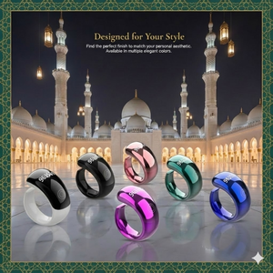 Anillo Inteligente Zikr 2026 con Contador 5 en 1, Pantalla OLED, Reloj Azan, Recordatorio de 5 Horas de Oración, Resistente al Agua IP67, Anillo Itasbeeh - Product Image 2