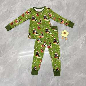 Conjunto de Camiseta y Pantalones de Manga Larga de Bambú para Niños con Estampado de Dibujos Animados Personalizado 2026, Transpirable, Otoño, Venta al por Mayor para Niños - Product Image 3