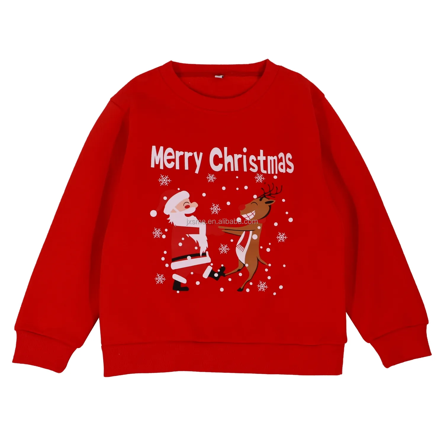 शिशु स्वेटशर्ट शीतकालीन हिरण संत क्लॉस कार्टून मुद्रण उत्सव शीर्ष कपास ऊन बच्चे क्रिसमस हुडी