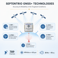 Kit d'évaluation du récepteur GNSS Septentrio Mosaic-go G5 P3/P3H 789CH RTK 0.6cm+0.5ppm Galileo HAS USB UART PPS pour drone UAV robot